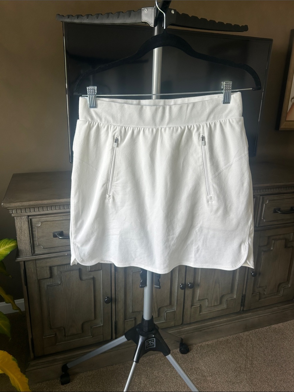 Talbots White Athletic tennis Skort with Front Zip Pockets